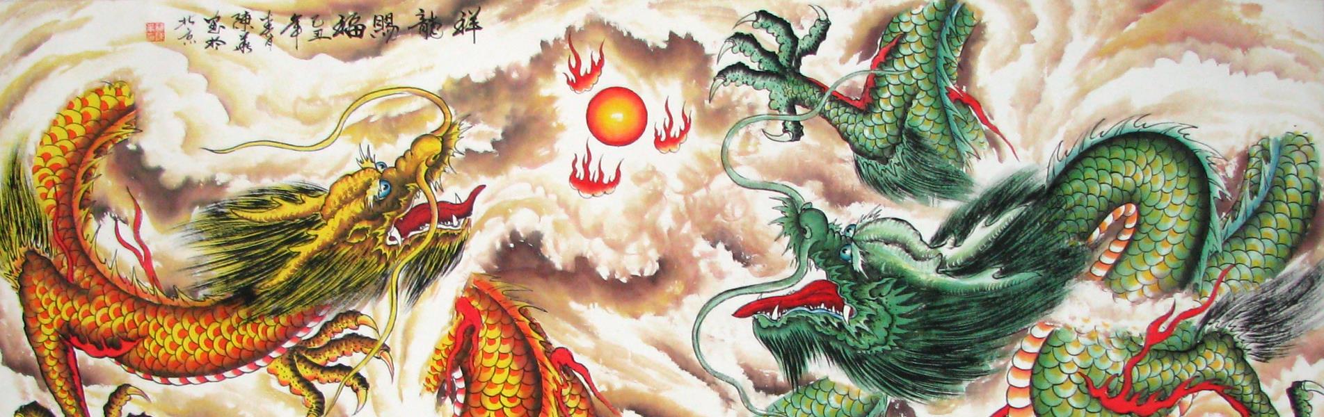 1903x600 Dragon Artworks - Asian Dragon Painting