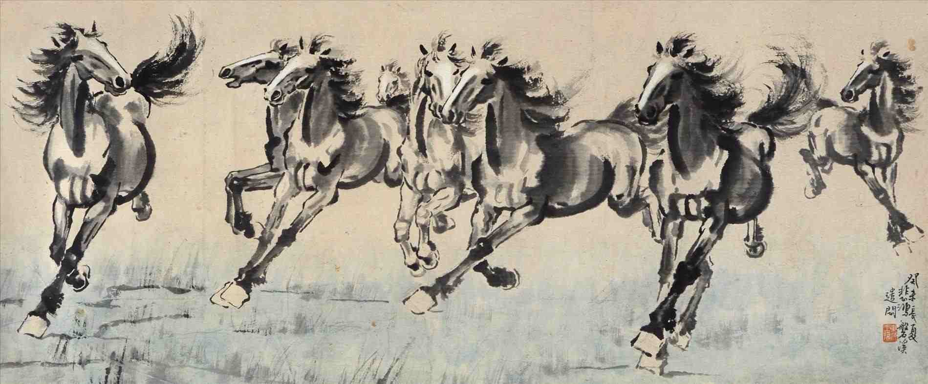 1899x787 Horse Chinese Horse Painting By Simon Chan Malaysia East Asian - Asian Horse Painting