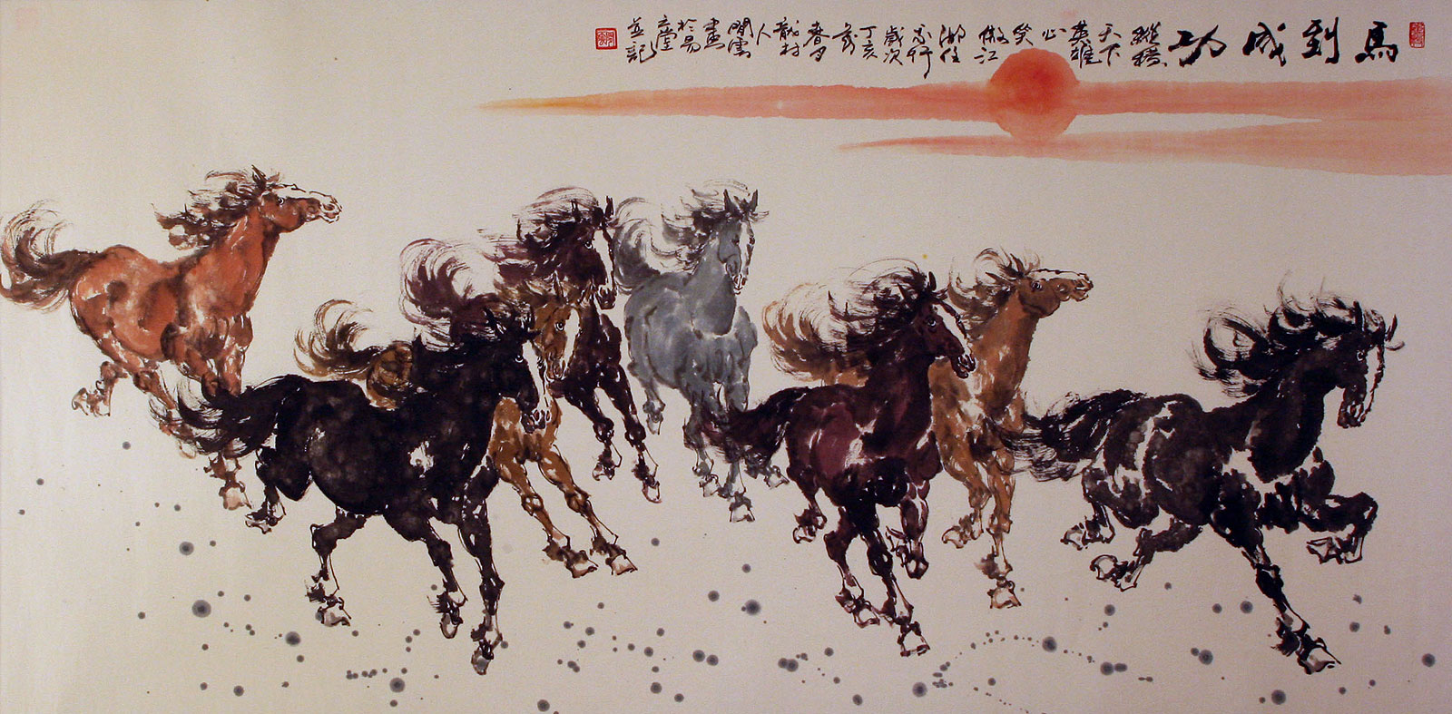 1600x787 Large Chinese Horse Painting - Asian Horse Painting