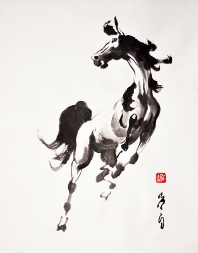 400x510 Yeh Fei Pai Celestial Horse Art Exhibit - Asian Horse Painting