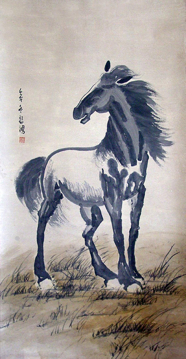 604x1162 Chinese Art Horse Fine Art Print Animal Ink Paintings - Asian Horse Painting