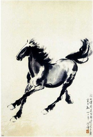328x480 Chinese Horse Painting - Asian Horse Painting