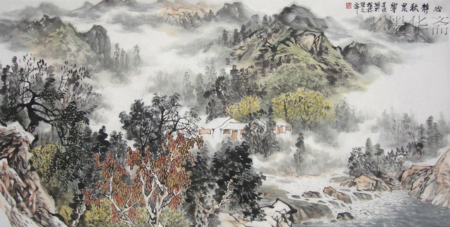 640x323 Mohuazhai]free Shipping Original Asian Chinese Landscape Painting - Asian Landscape Painting