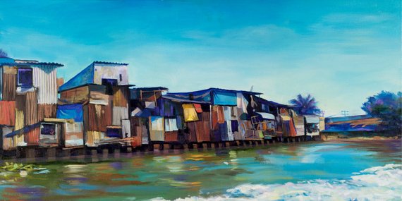 570x285 Vietnam Landscape. Ocean Painting. Mekong Delta Vietnam. Asian - Asian Ocean Painting