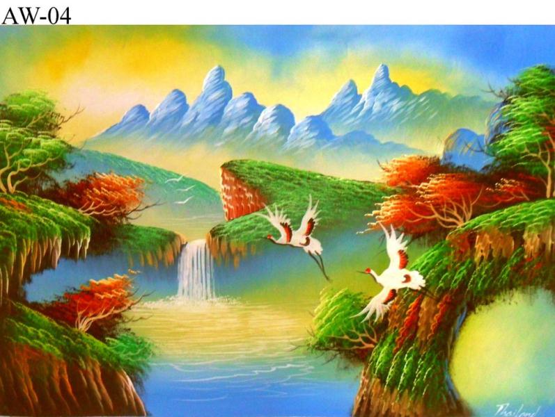 797x600 Original Thai Art Oriental Dreamscape Traditional Asian Painting - Asian Painting