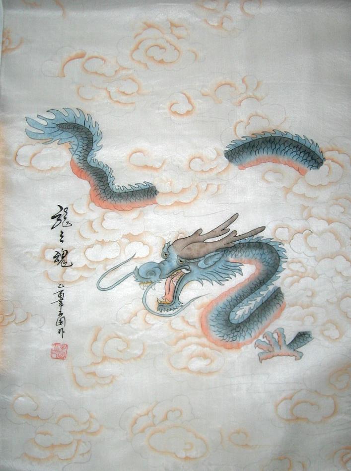 707x949 Chinese Silk Soul Of Dragon Painting - Asian Silk Painting