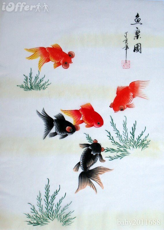 569x800 Drawings Of Koi Fish Oriental Asian Art Chinese Silk Painting - Asian Silk Painting