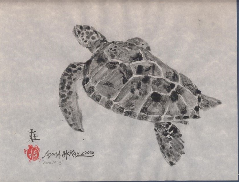 826x629 Art Of Sumi E Painting Turtle Saturday Muse Art - Asian Style Painting