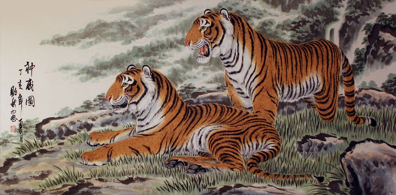 Asian Tiger Painting at PaintingValley.com | Explore collection of ...