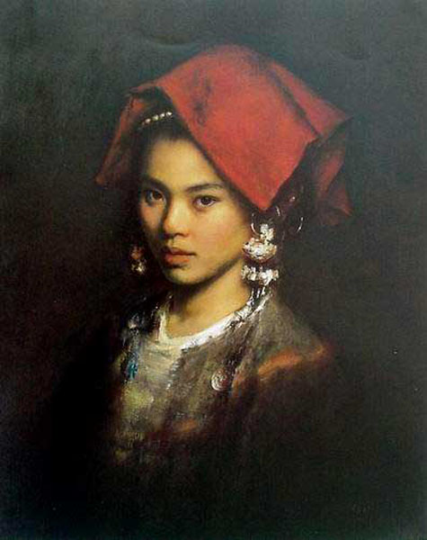 475x600 Asian Paintings N012 - Asian Woman Painting