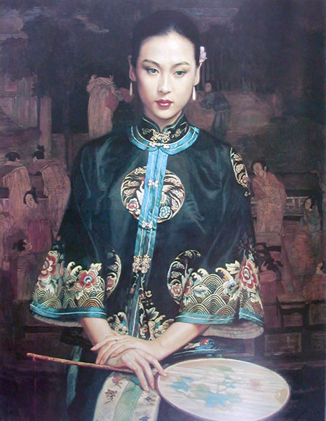 465x600 Hand Painted Beatiful Chinese Wonman Oil Painting Chinese - Asian Woman Painting
