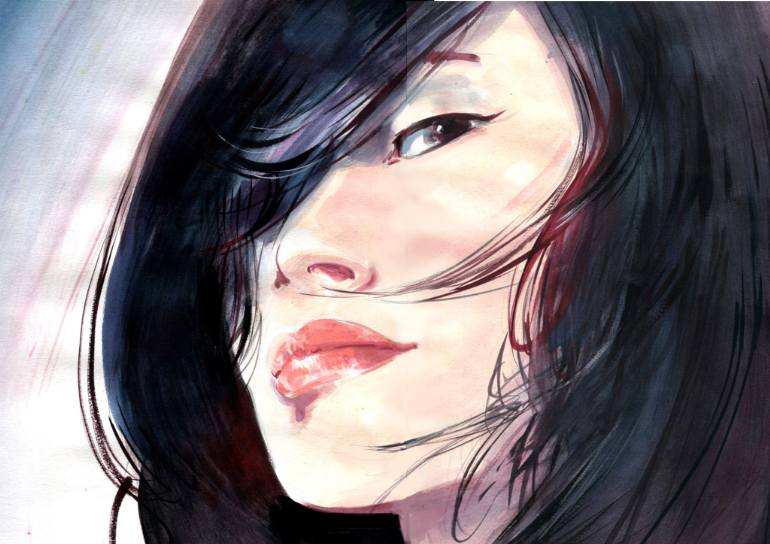 770x544 Saatchi Art Asian Woman Painting By Elisa Lavazza - Asian Woman Painting