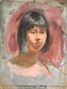 225x300 Albert Wasserman New York City Asian Woman Painting Asl Wpa Artist - Asian Woman Painting