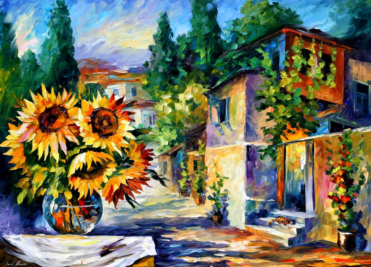 1293x932 Modern Impressionism Palette Knife Oil Painting Kp15151 [Kp15151 - Asimov Painting