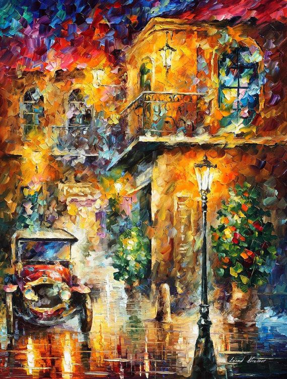 570x752 Old Car Canvas Art Yellow Painting On Canvas By Leonid Afremov - Asimov Painting