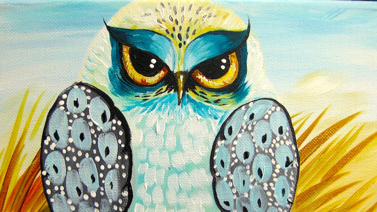 1280x720 Grumpy Owl Beginner Acrylic Painting Asl - Asl Painting