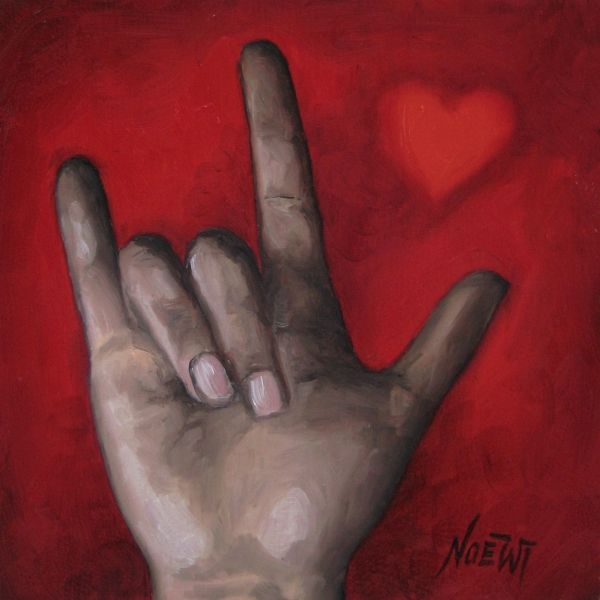600x600 Sign Language For I Love You Things To Paint - Asl Painting