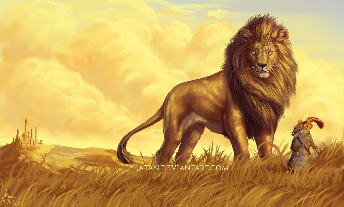 1100x661 Narnia By Atan - Aslan Painting
