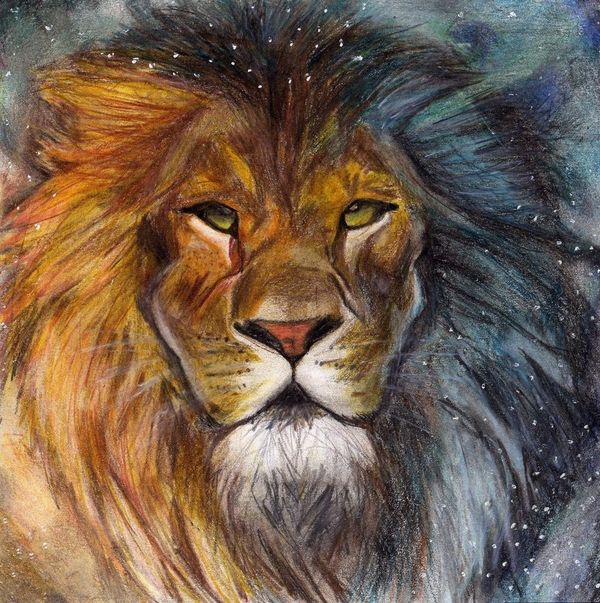 600x603 The Chronicles Of Narnia - Aslan Painting