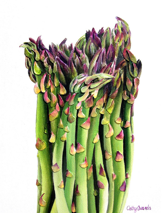684x898 Asparagus Painting 3d Paper Mixed Media Green Vegetable Food - Asparagus Painting