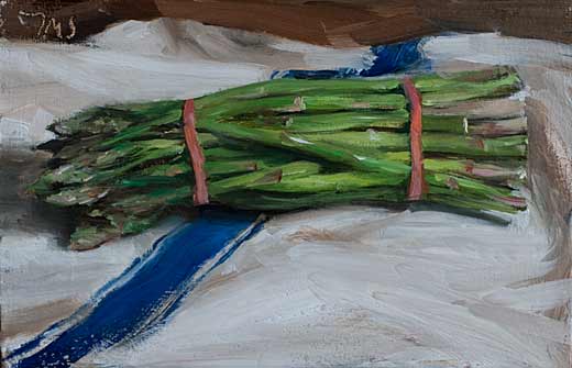520x335 Daily Paintings A Bunch Of Asparagus Postcard From Provence - Asparagus Painting