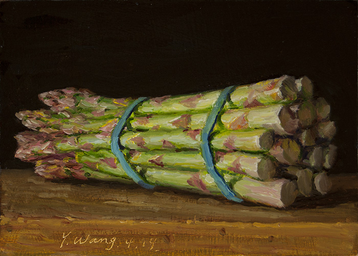 700x500 Wang Fine Art Asparagus, A Painting A Day Daily Painting - Asparagus Painting