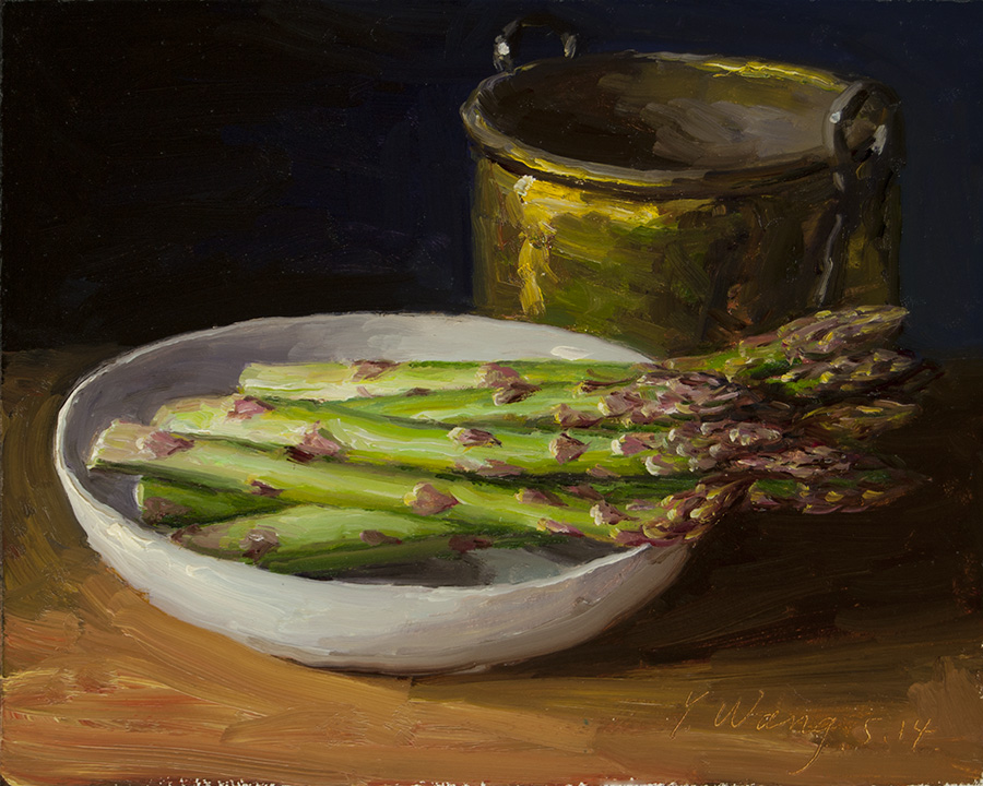 900x720 Wang Finertsparagus Original Oil Painting Daily Painting - Asparagus Painting
