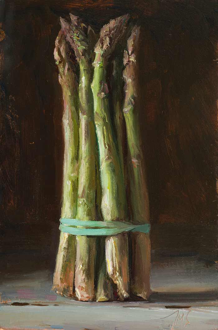 700x1057 Daily Painting Titled Asparagus - Asparagus Painting