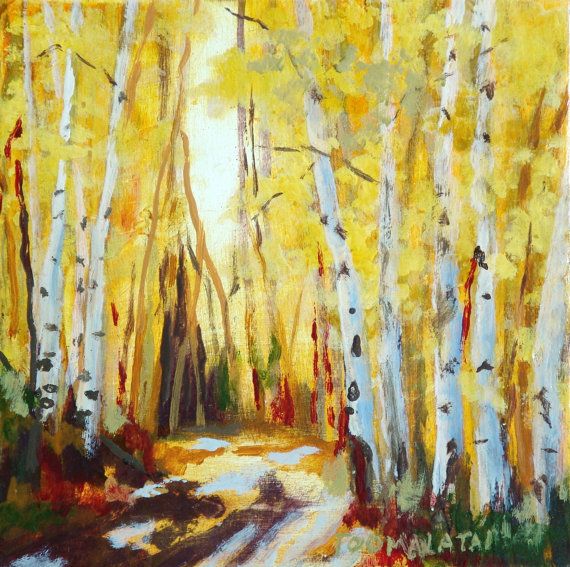 570x567 Aspen Oil Painting Light Within Shine Original Oil Painting Aspen - Aspen Oil Painting
