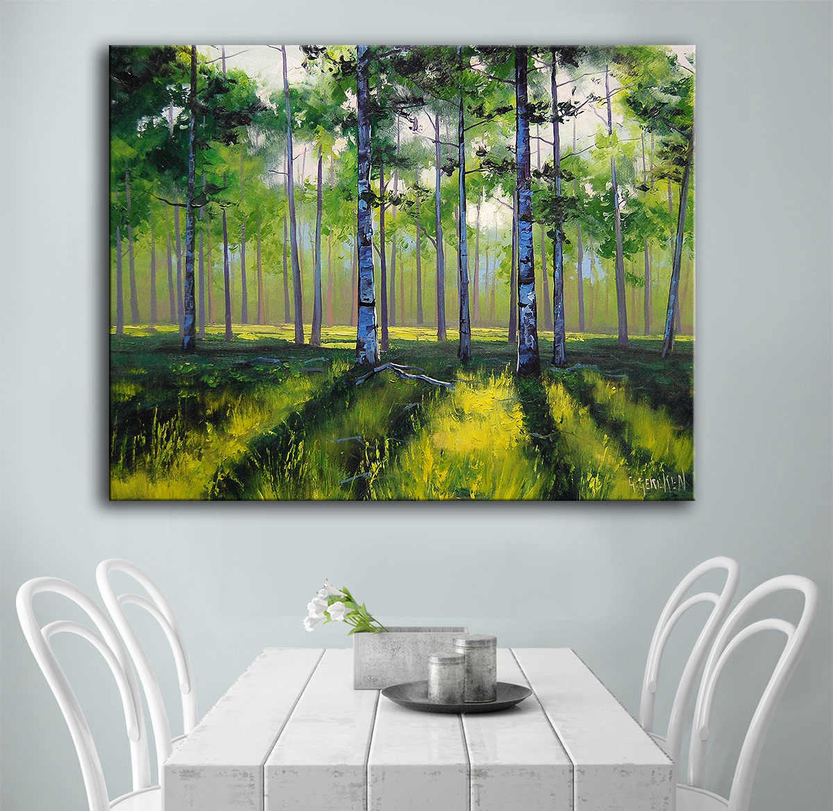 1200x1169 Decorative Pictures Canvas Art Print Poster Aspen Trees Landscape - Aspen Oil Painting