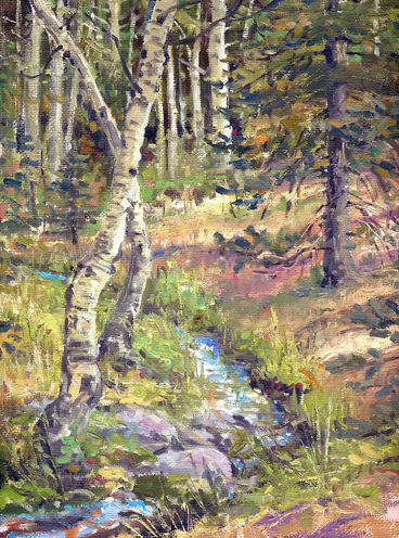 368x496 In The Aspen Grove, Aspen Trees - Aspen Oil Painting