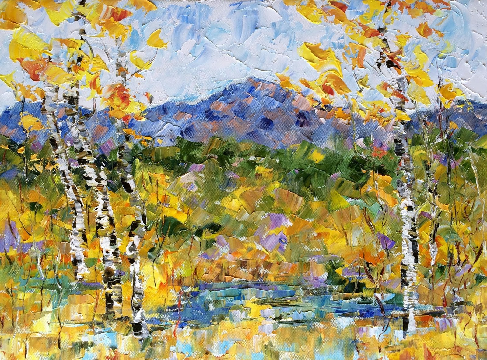1600x1185 Palette Knife Painters, International Palette Knife Aspen Tree - Aspen Oil Painting