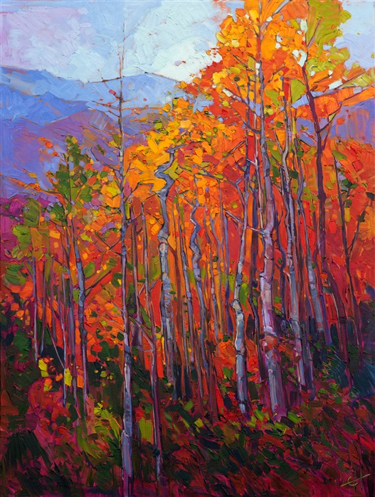 527x699 Aspen Flame - Aspen Oil Painting