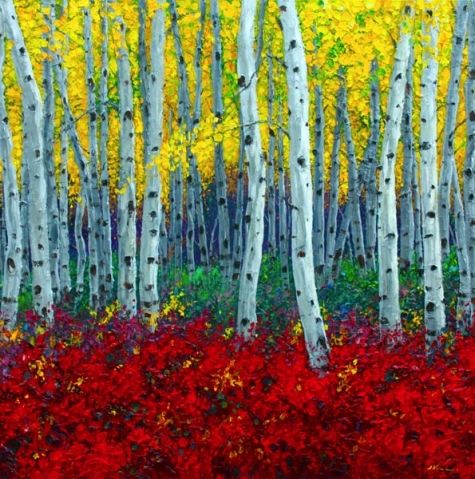 475x479 Crimson Forest Ii - Aspen Painting