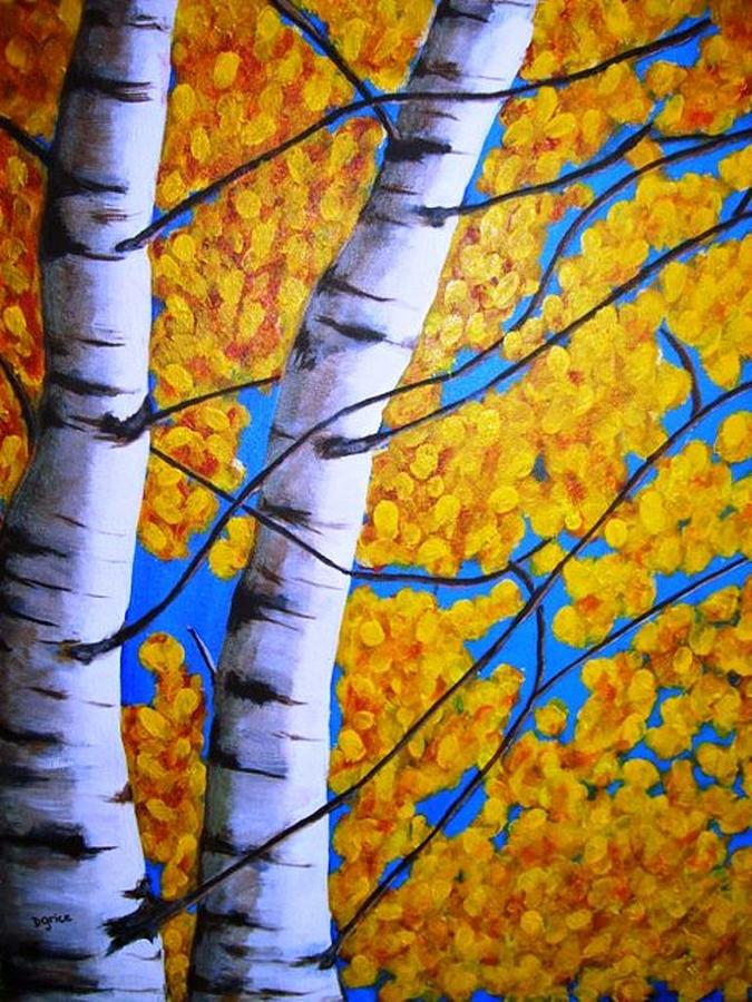 675x900 Golden Aspen Painting By Dawn Grice - Aspen Painting