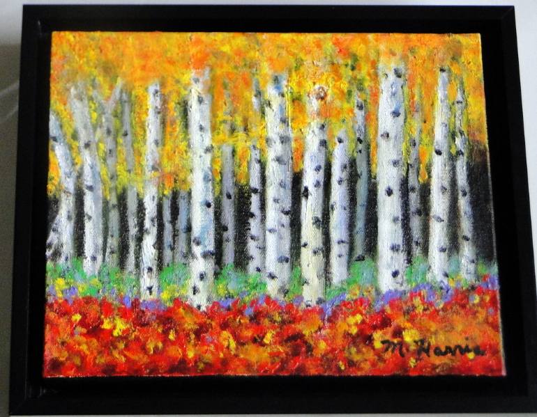 770x599 Saatchi Art Aspen Trees Painting By Marie T Harris - Aspen Painting