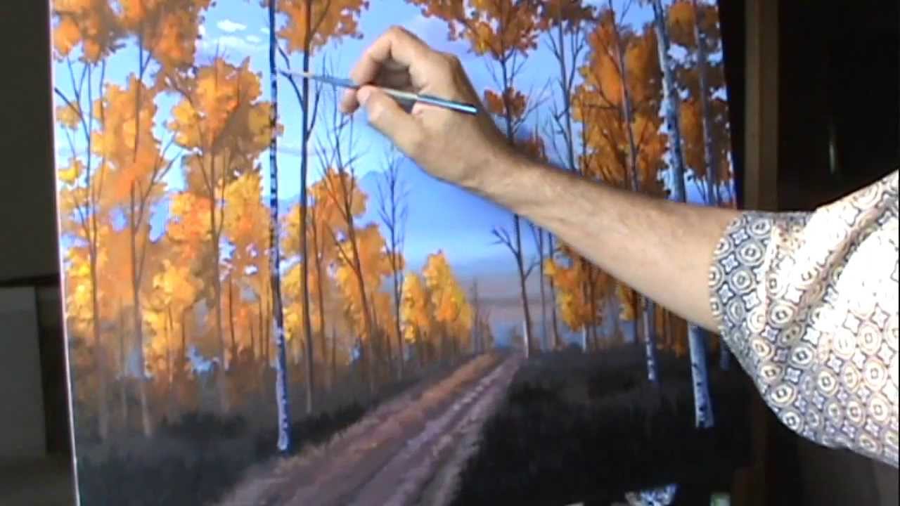 1280x720 Paint Aspen Trees Timelapse High Speed Acrylic Canvas Color - Aspen Tree Painting