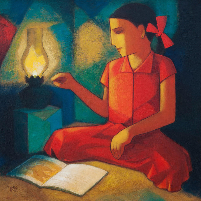 690x690 Aspiration By Artist Dipak Asole Expressionism, Painting - Aspiration Painting