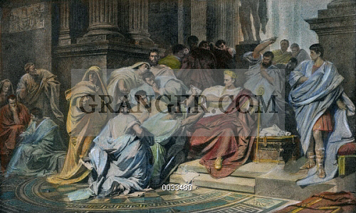 500x300 Image Of Julius Caesar (100 44 B.c.). - Assassination Of Caesar Painting