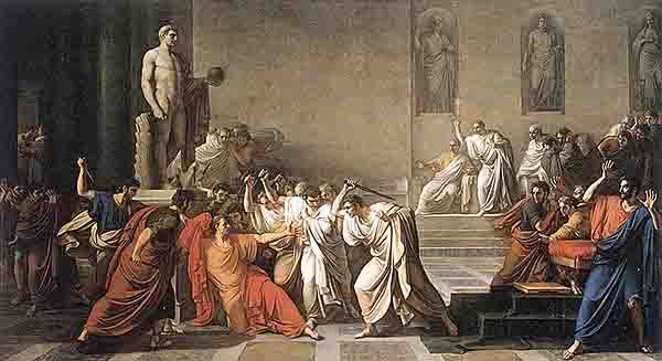 600x327 A Replica Of A Painting Of The Death Of Julius Caesar By Vincenzo - Assassination Of Julius Caesar Painting