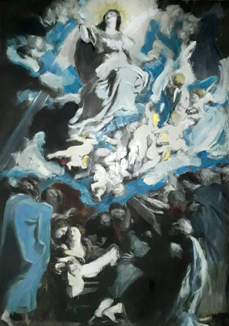 770x1098 Saatchi Art Assumption Of Virgin Mary Painting By Sami Akl - Assumption Painting