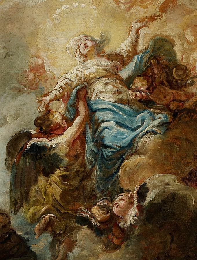 681x900 Study For The Assumption Of The Virgin Painting - Assumption Painting
