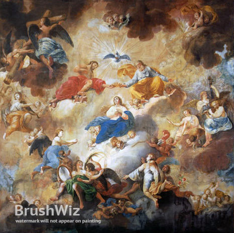 466x465 The Assumption Of The Virgin By Rafael Ximeno Y Planes - Assumption Painting