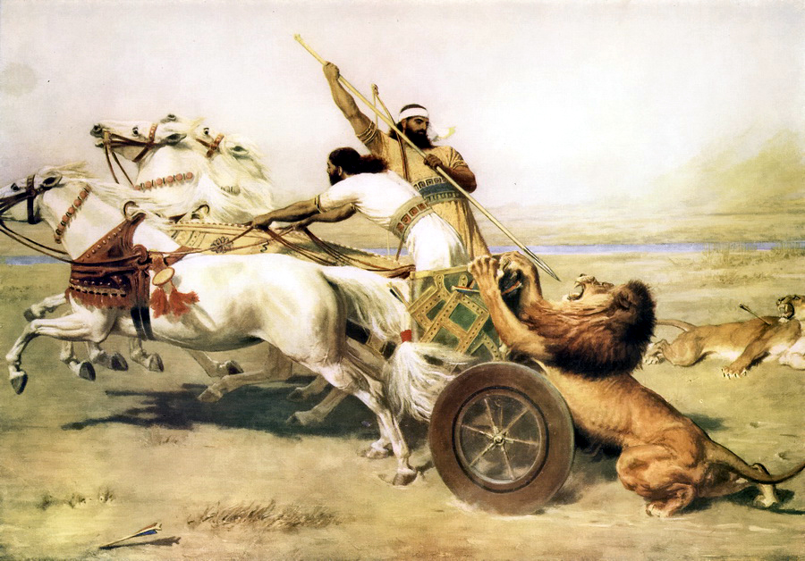 900x628 Awesome Pictures Assyrian Lion Hunting The Writings Of Geoff Micks - Assyrian Painting