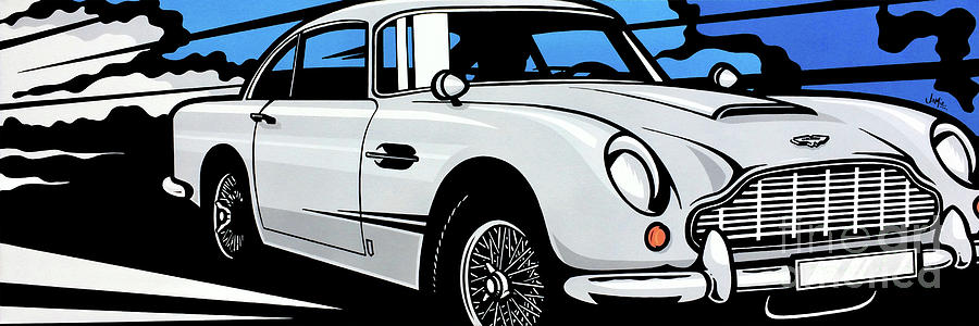 900x300 Aston Martin Db5 Painting By James Lee - Aston Martin Painting