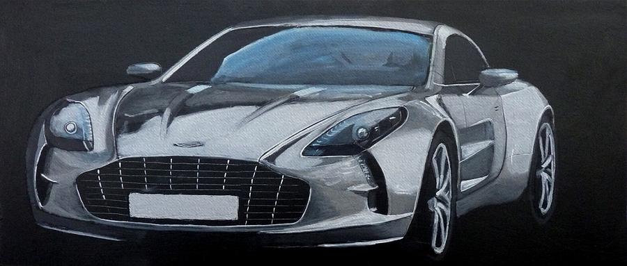900x383 Aston Martin One 77 Painting By Richard Le Page - Aston Martin Painting
