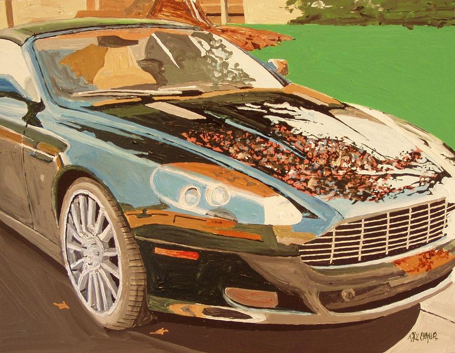 900x699 Gold River Aston Martin Painting By Paul Guyer - Aston Martin Painting