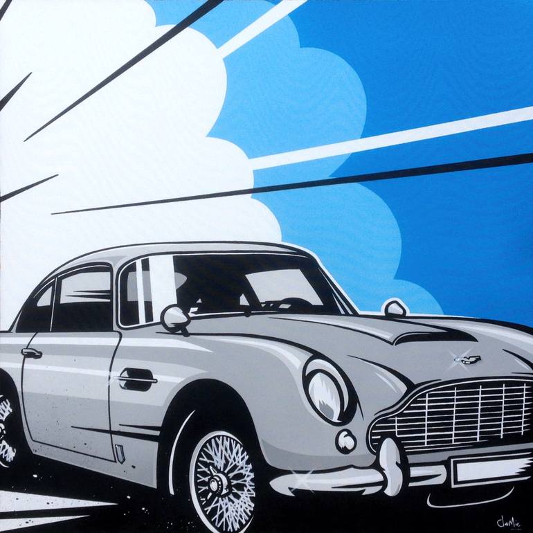 770x770 Saatchi Art Aston Martin Db5 Painting By James Lee - Aston Martin Painting