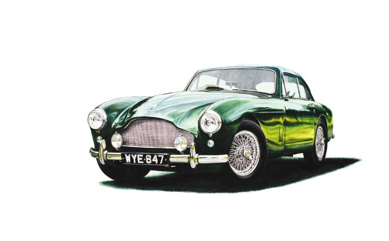 770x479 Saatchi Art Aston Martin Painting By Karl Hamilton Cox - Aston Martin Painting