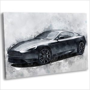 300x300 Aston Martin Db9 Canvas Print Framed Abstract Watercolour Painting - Aston Martin Painting